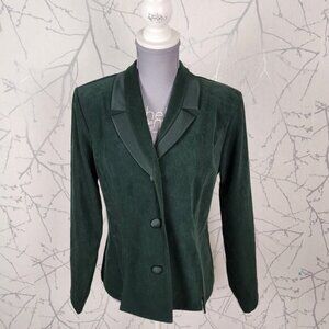 Jolibel Forest Green Button Front Fitted Blazer